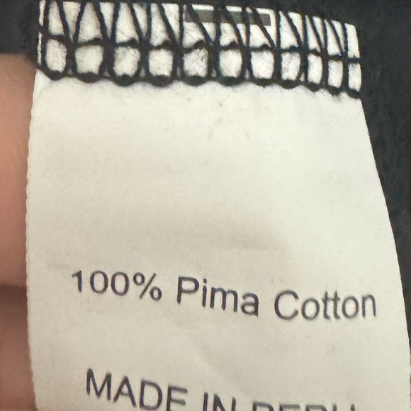 PLANET BY LAUREN G 100% PIMA COTTON RAW CUTLONG SLEEVE BLACK TUNIC TOP OSFM - Picture 4 of 4